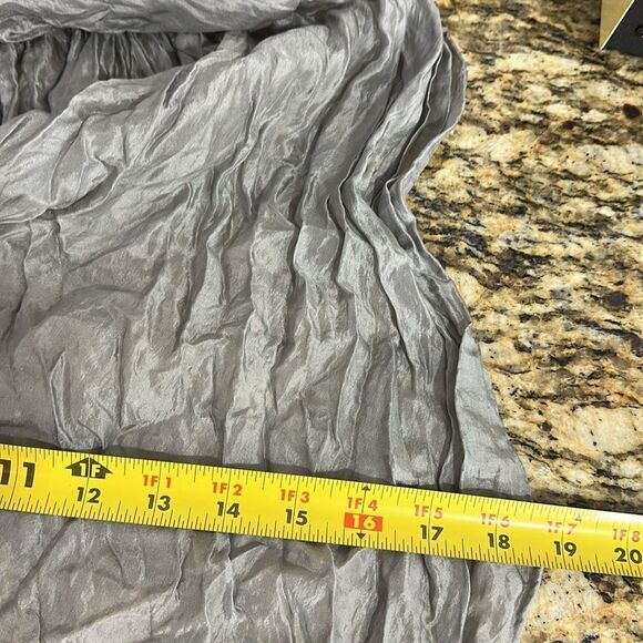 Gray Silver Crinkle Hand Rolled Lightweight Rectangle Scarf - Picture 2 of 4
